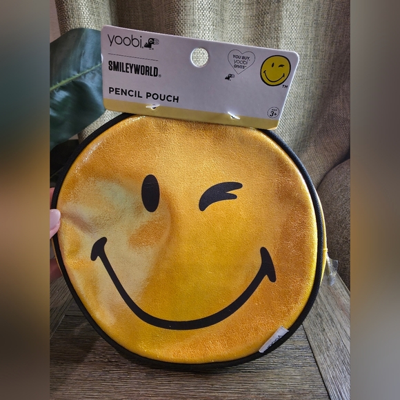 Yoobi Accessories - Yoobi Yellow Winking Smiley Pencil Pouch